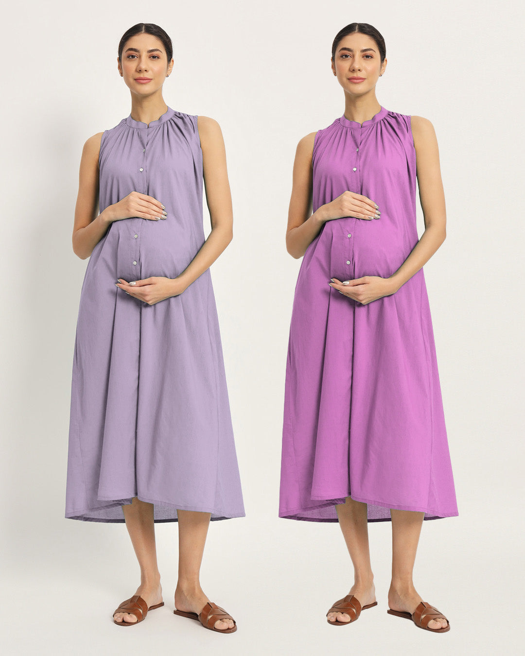 Combo: Lilac & Wisteria Purple Mommy Must-Haves Maternity & Nursing Dress
