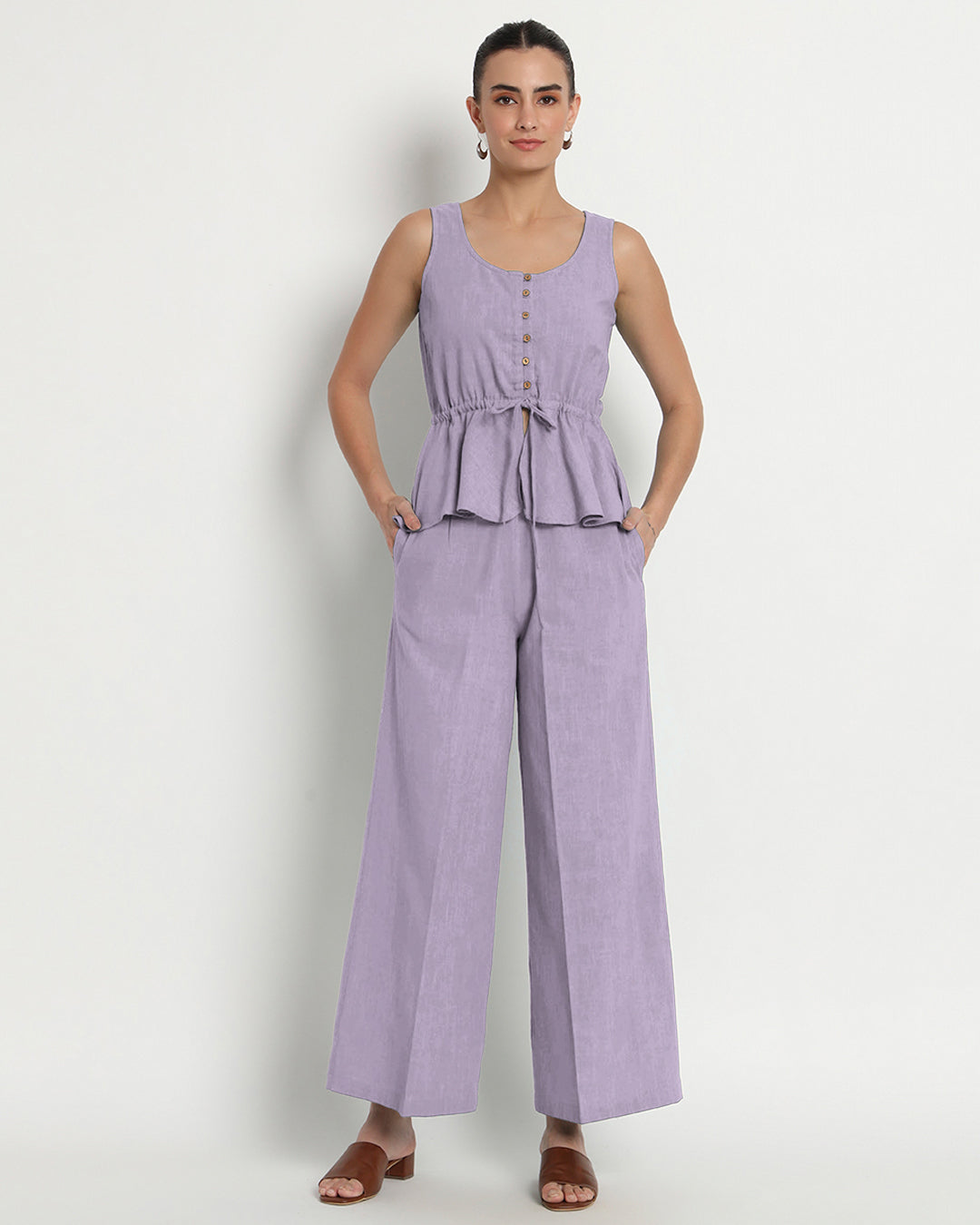 Lilac Peplum Paradise Solid Co-ord Set