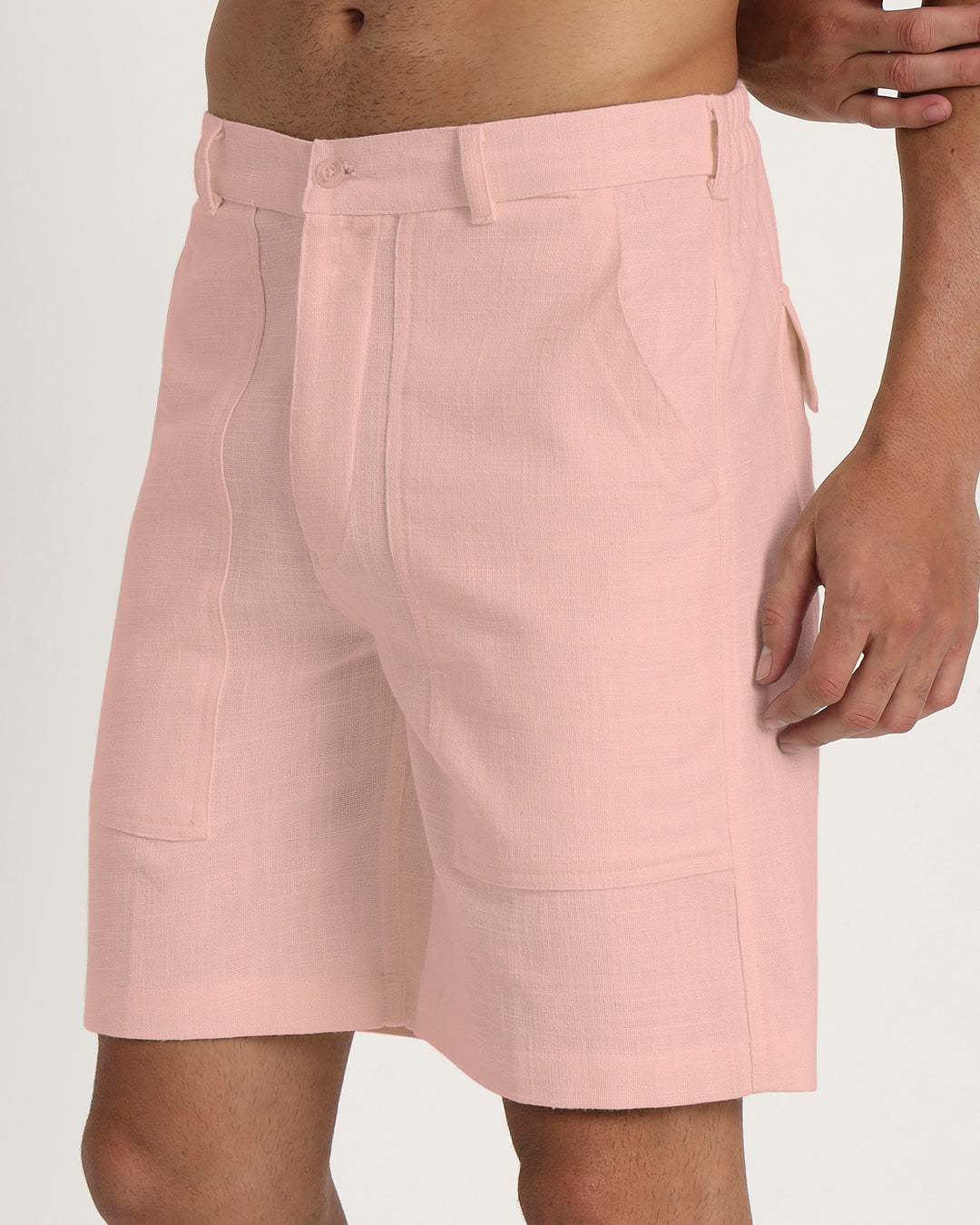 Combo : Patch Pocket Playtime Black & Fondant Pink Men's Shorts