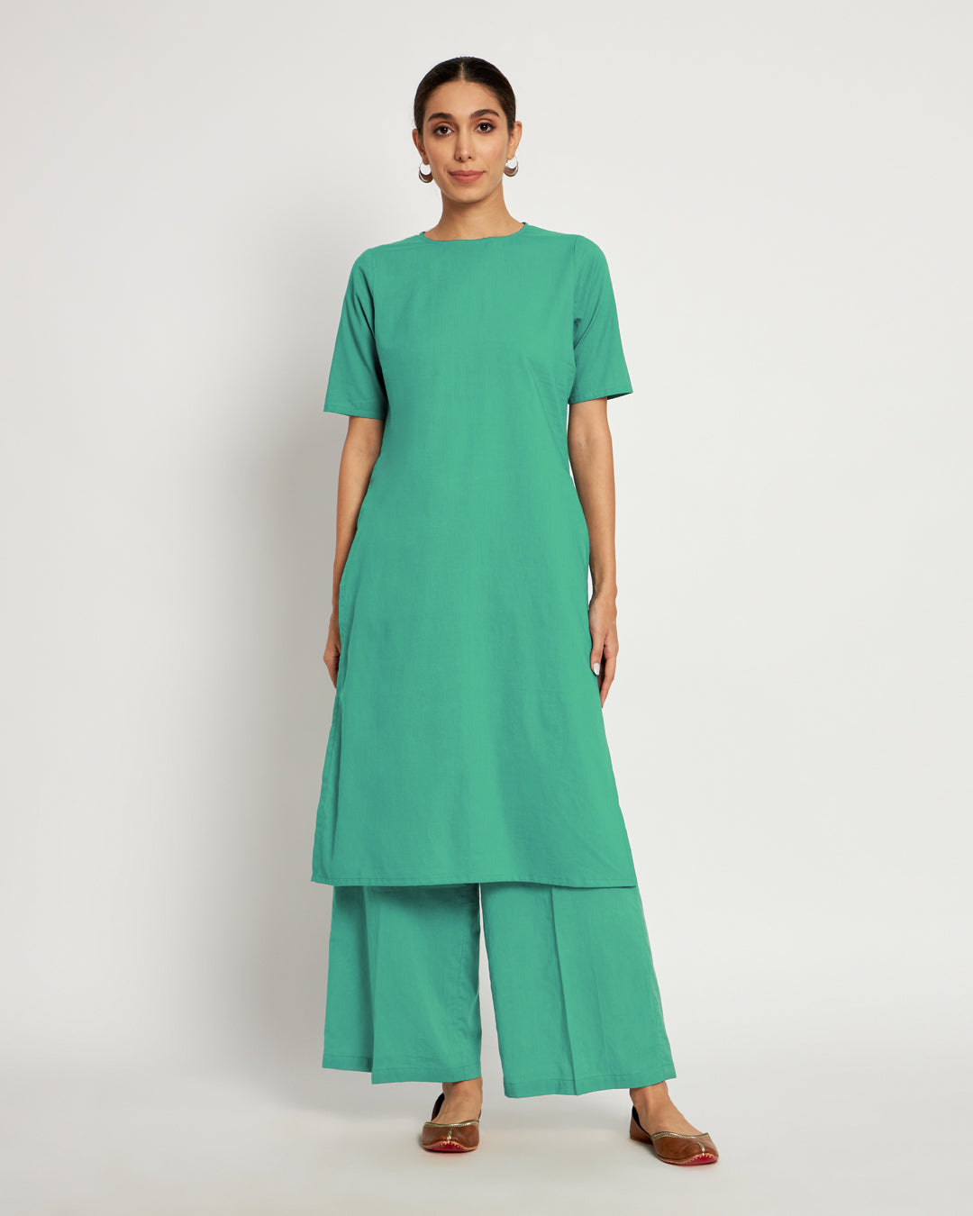 Valley Vista Round Neck Long Solid Co-ord Set