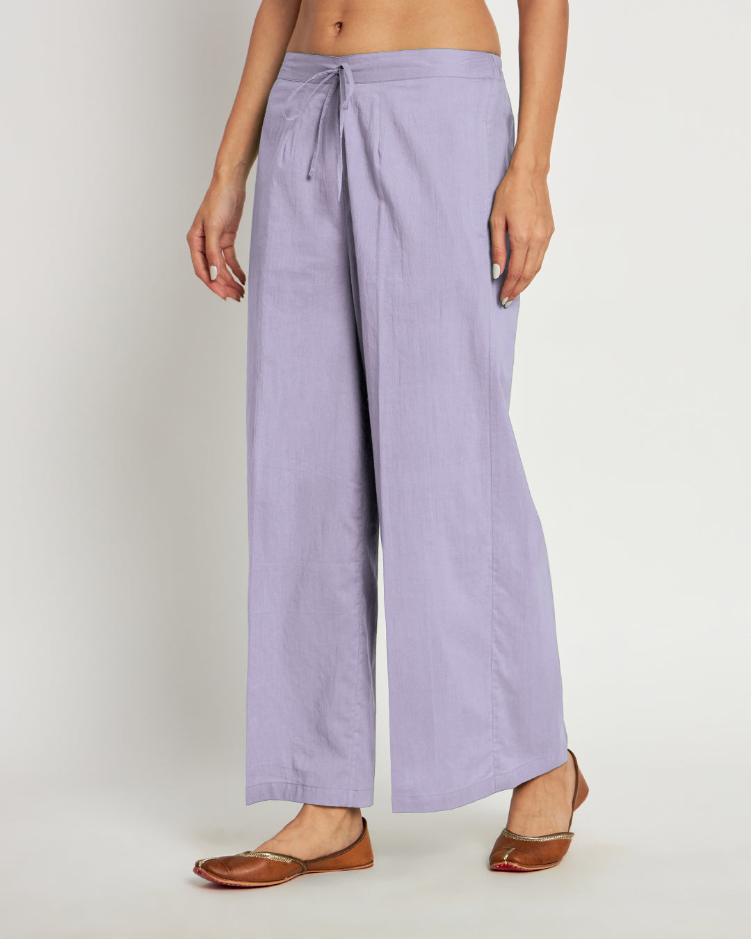 Lilac Sleeveless A-Line Solid Co-ord Set
