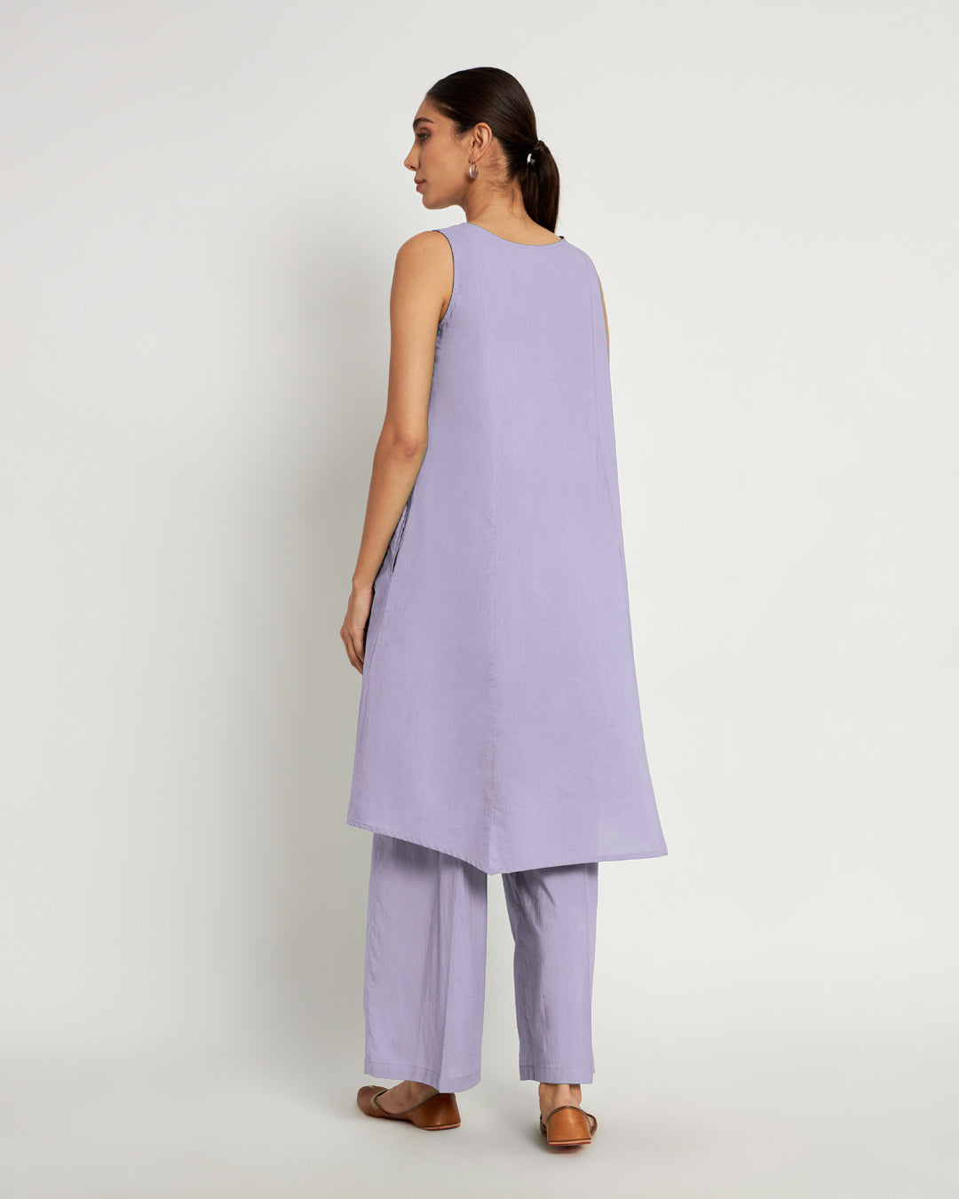Lilac Sleeveless A-Line Solid Kurta (Without Bottoms)