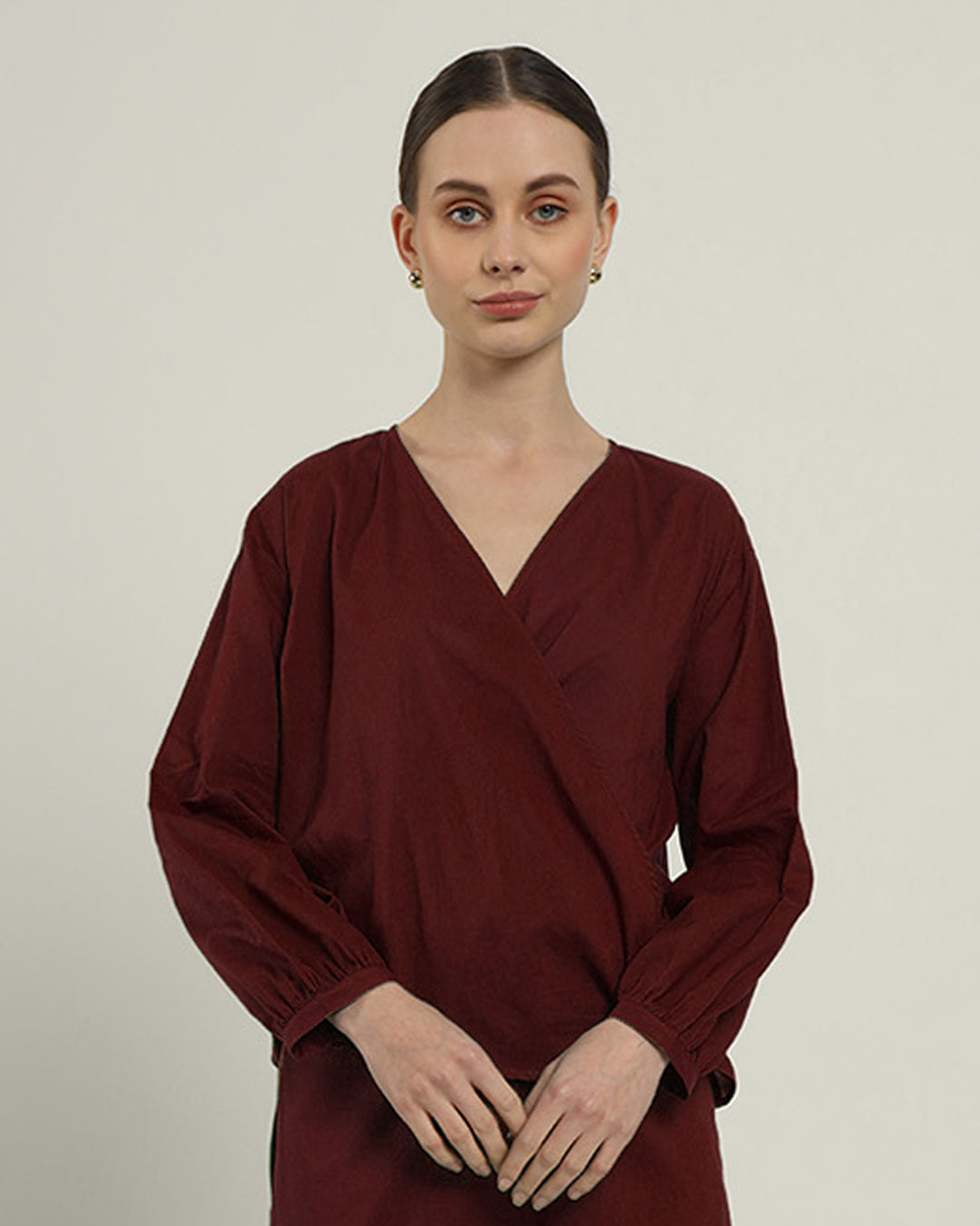 Rouge Flare & Wrap Full Sleeves Top (Without Bottoms)