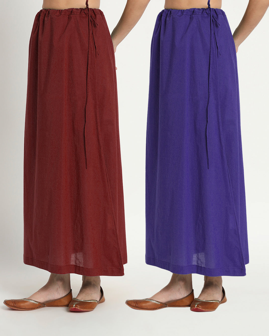 Combo: Russet Red & Aurora Purple Peekaboo Petticoat- Set of 2