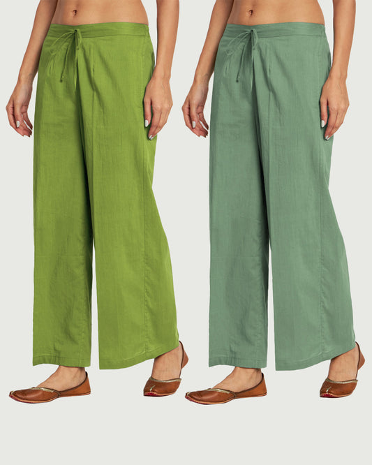 Combo: Fern & Pistachio Green Wide Pants