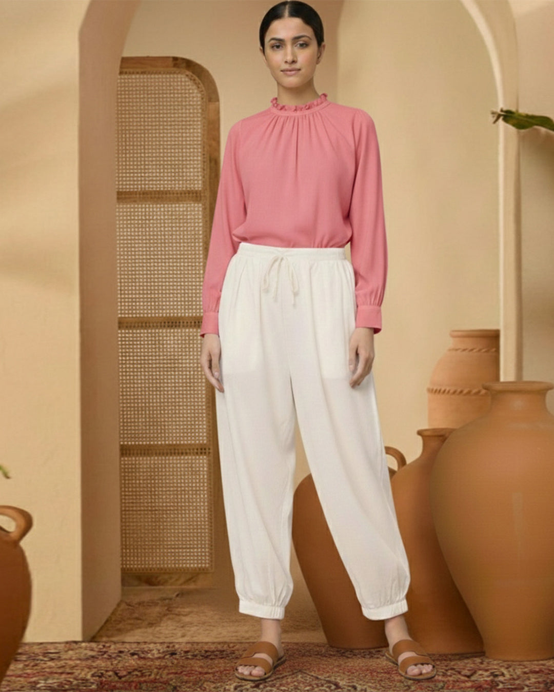 White Pleated Salwar