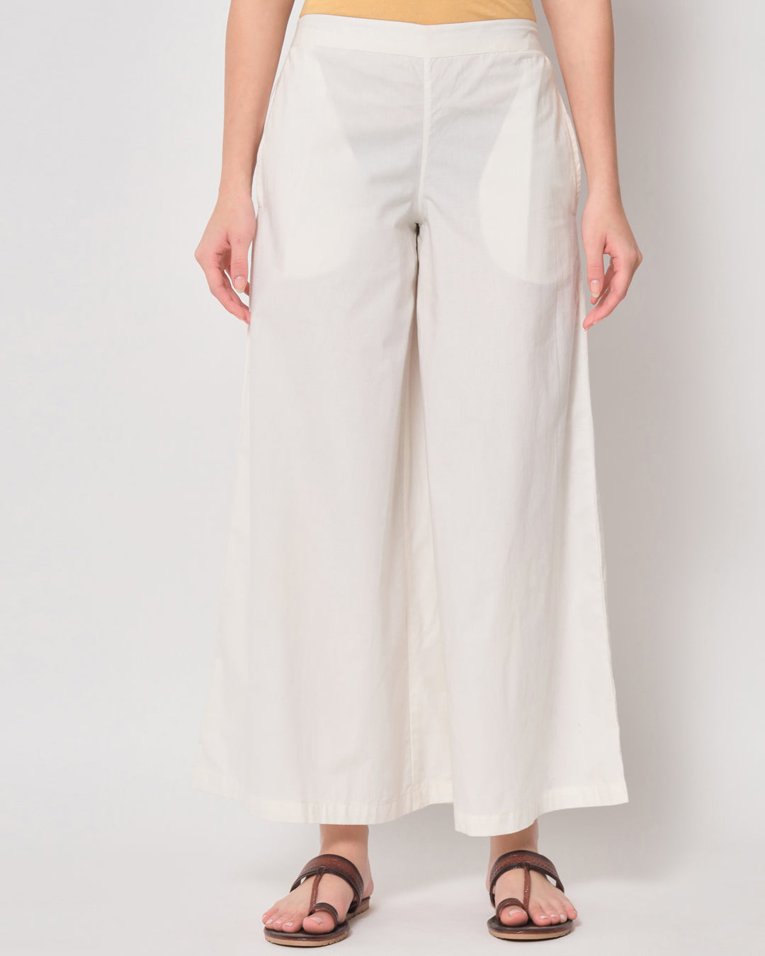 White Wide Pants