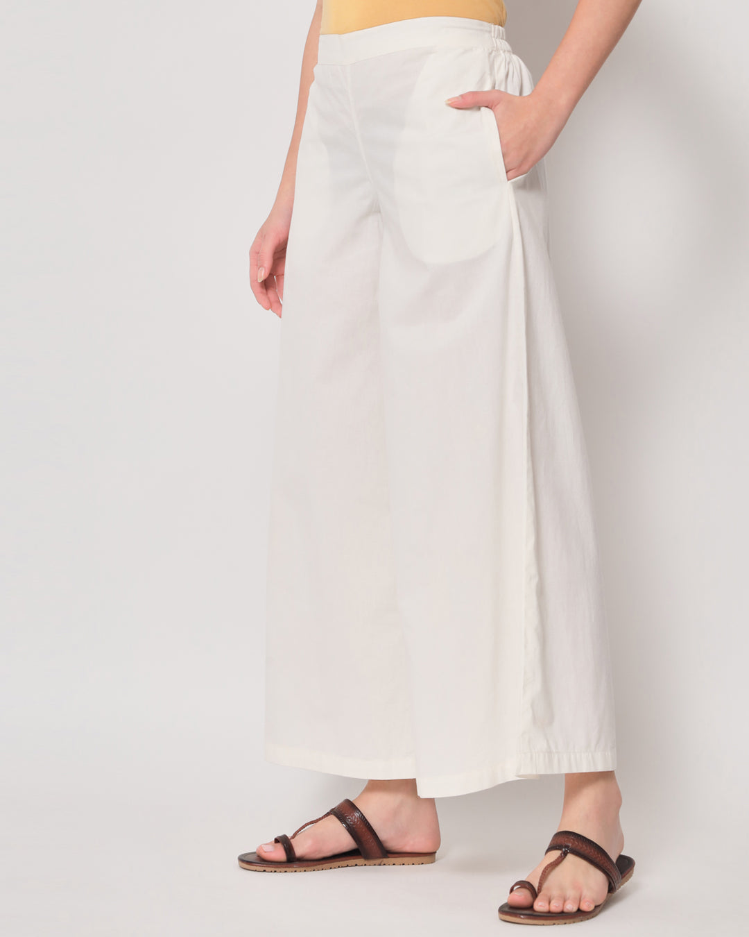 White Wide Pants